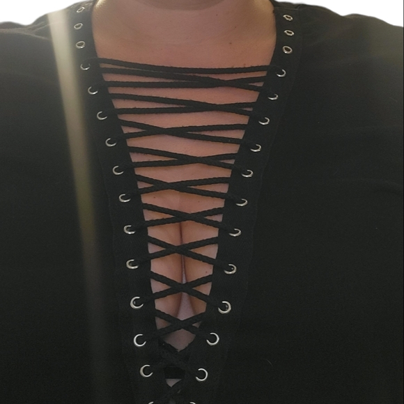 Lace Up TShirt Dress - Picture 3 of 4